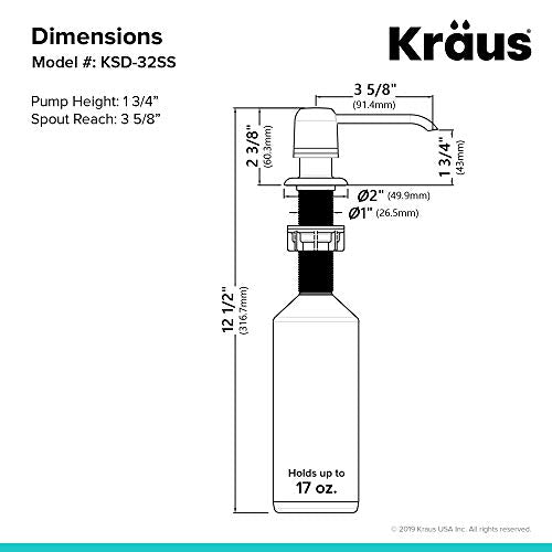 KRAUS Kitchen Soap and Lotion Dispenser in Stainless Steel, KSD-32SS