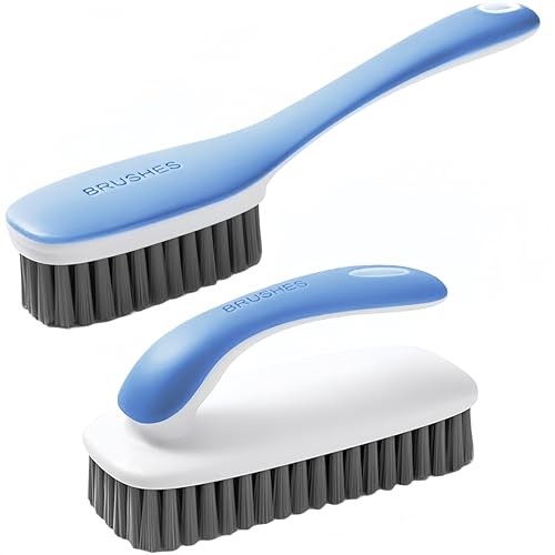 2 Pack Soft Bristle Laundry Stain Remover Scrub Brush Set