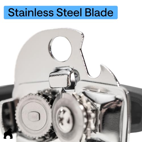 GORILLA GRIP Stainless Steel Manual Can Opener - Heavy Duty, Gray