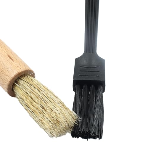 Coufce 2 Pack Coffee Grinder Cleaning Brush Set - Wood & Nylon