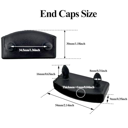 Honigo 20pcs Black Bed Slat End Caps - 54x9mm Plastic Holders