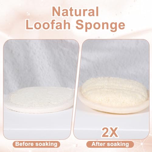 Natural Loofah Body Exfoliating Sponge Scrubber 4 Pack