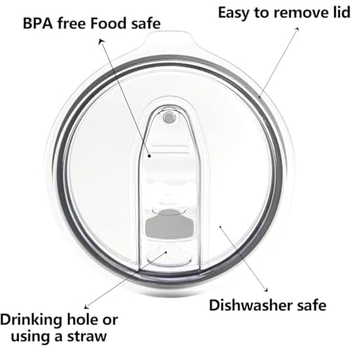 4 Pack 30 oz Tumbler Lid, Replacement Lids Compatible for YETI 30 oz Tumbler,Travel Mug,Spill Proof Splash Resistant Silicone Sliding Covers,Straw Friendly, BPA Free