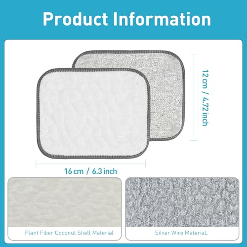 XHWXYQ Double Layer Wire Dishwashing Rag (Small) - Non-Scratch, Reusable for Wet & Dry Cleaning