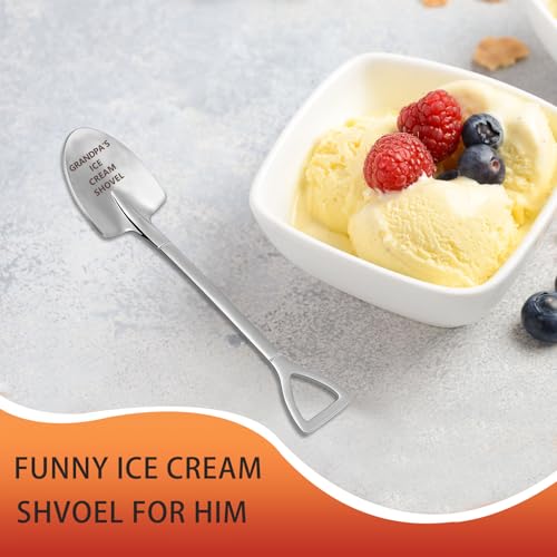 Funny Engraved Stainless Steel Ice Cream Spoon for Grandpa