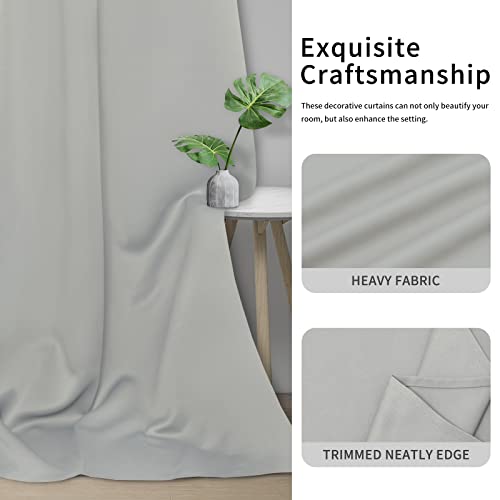 Easy-Going Thermal Blackout Curtains, Greyish White, 46x63 Inch (Set of 2)