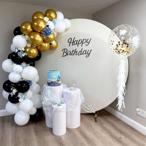 Black, Gold & White Balloons - 60PCS 12 Inch Confetti Set for Parties