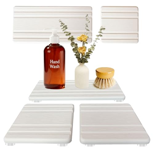 Mucco 3-Piece Quick-Drying Diatomite Stone Sink Tray - White