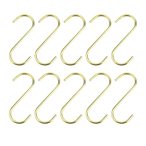 10-Pack Gold S Hooks, 4.7-Inch Heavy Duty Stainless Steel Utility Hooks
