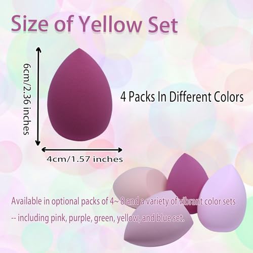 Benepoint Makeup Sponge Set - Soft Latex-Free Blending Sponges 4Pcs