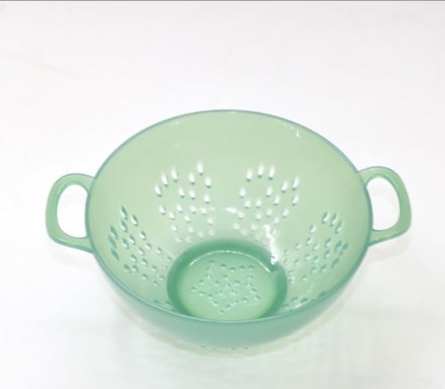 ASEANAO Heavy Duty 6 Inch Mini Food Colander with Double Handles for Fruit Vegetable BPA Free (Transparent green)