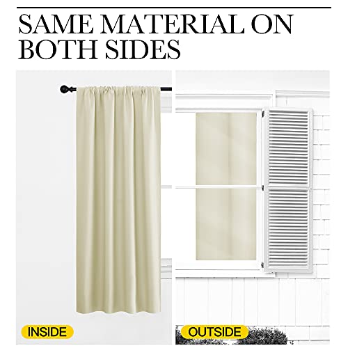 NICETOWN Blackout Kitchen Curtains, Beige 34" x 40", Set of 2 Thermal Panels