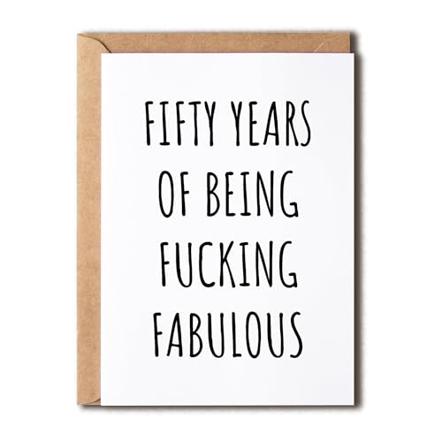 Funny 50th Birthday Card for Men and Women, Sarcastic 5x7 Inch Gag Gift