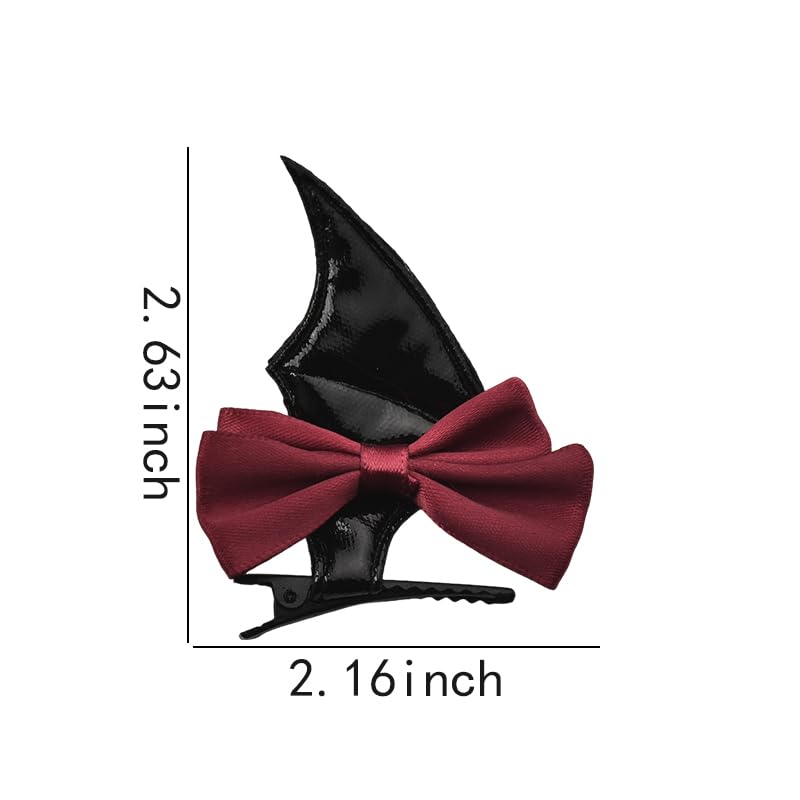 Sisadodo Halloween Bat Bow Hair Clips - 2 Pack Goth Hair Accessories