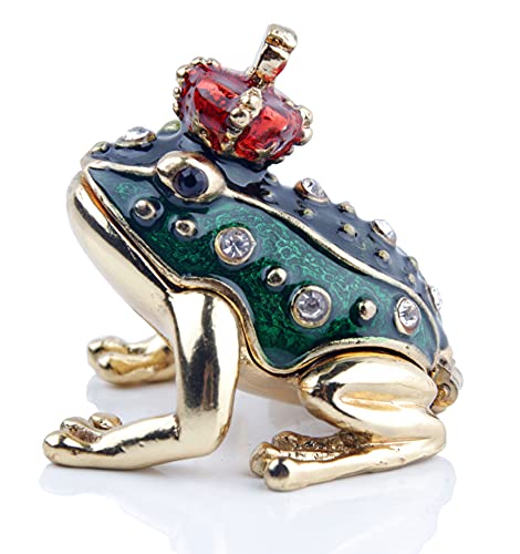 Frog Prince Trinket Box - Hinged Jewelry Box for Girls & Women