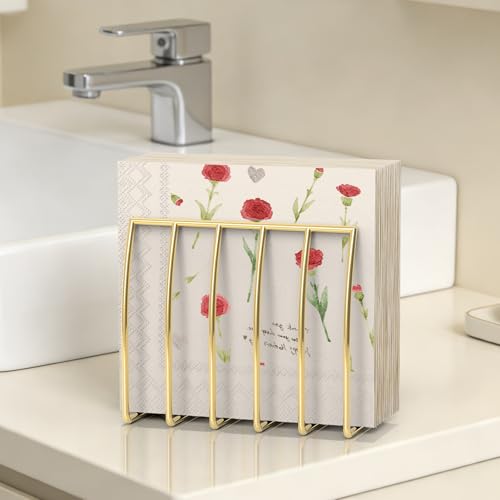 Gold Reversible Napkin Holder - 1 Pack, 2-in-1 Design