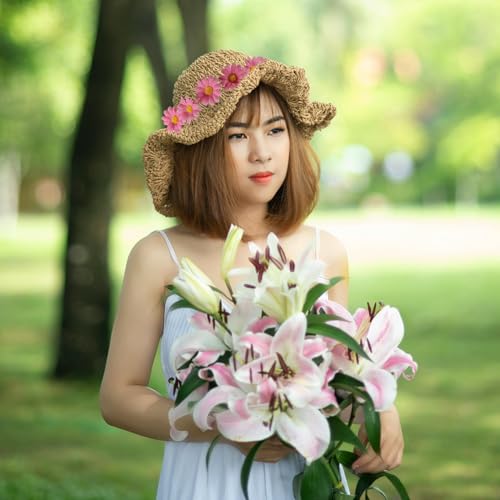 Pink Floral Headband Daisy Flower Crown for Women & Girls