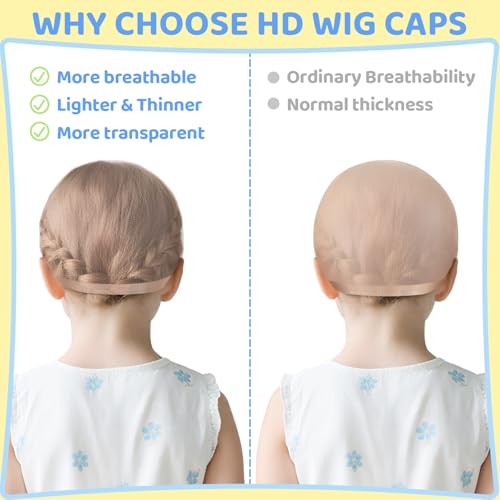 MORGLES Kids Wig Caps 6-Pack Stretchy HD Nylon for Cosplay