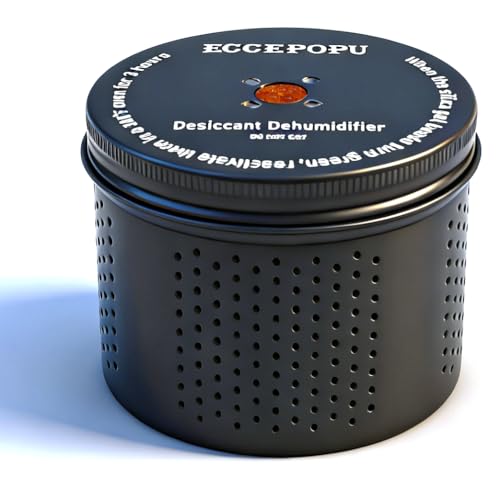 ECCEPOPU Rechargeable Gun Safe Dehumidifier, 200g Silica Gel Canister - Black