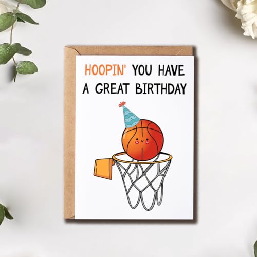 Basketball Birthday Card - Cute Card for Him, 5x7 inches