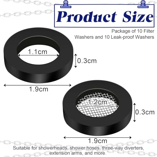 20 Pcs 0.3mm Thick Shower Head Filter Gasket Set - Leak-Proof Rubber Washers