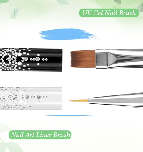 Thrymme Hard Gel Nail Brushes, 2 Pcs Dual-Ended Builder Gel Tools