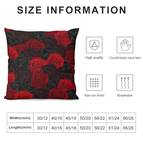 Red Rose Velvet Throw Pillow Cover, 18x18 Rustic Floral Cushion Case Rosered-9