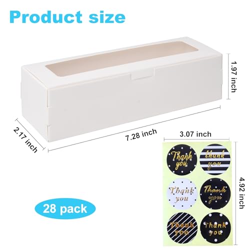 28 Pack Macaron Boxes with Clear Window - Bakery Packaging