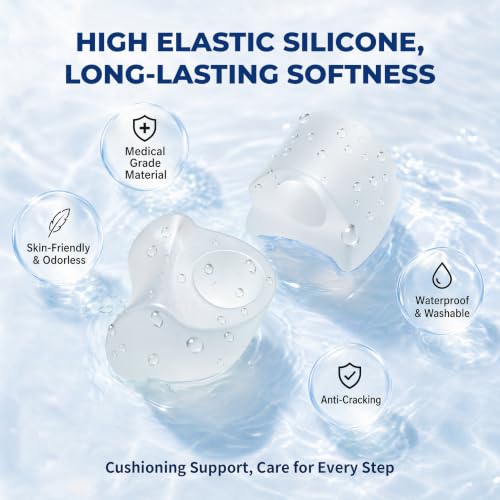 FoglessVue Gel Toe Separators 12-Pack, Soft Single-Loop Bunion Cushions