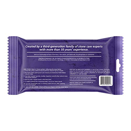 Granite Gold Polish Wipes for Granite, Quartz & Marble - 18 Count