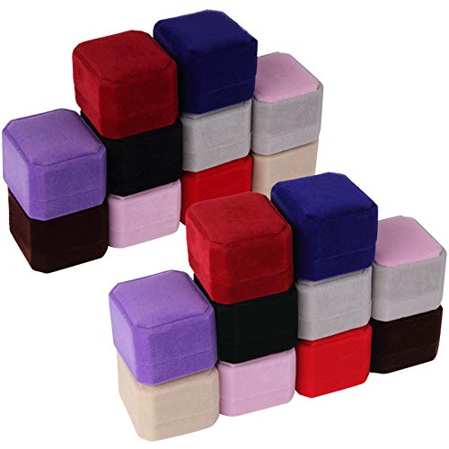 Lamoutor 9-Piece Mixed Color Velvet Jewelry Gift Box Set
