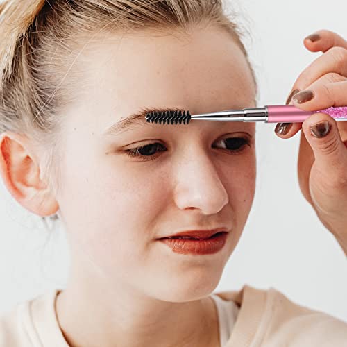 Tbestmax 3 Pcs Spoolies Mascara Wands and Eyelash Brushes with Cap Pink