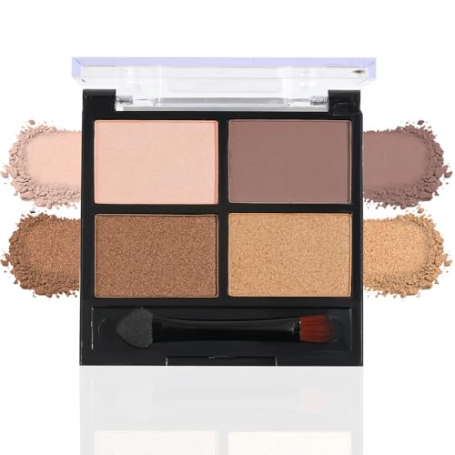 UOCK Four-Color Brown Eyeshadow Palette Matte and Shimmer Nude Makeup