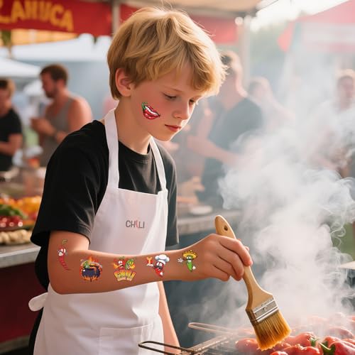 Chili Cook-Off Temporary Tattoos - 160 Pcs Red Hot Pepper Party Favors