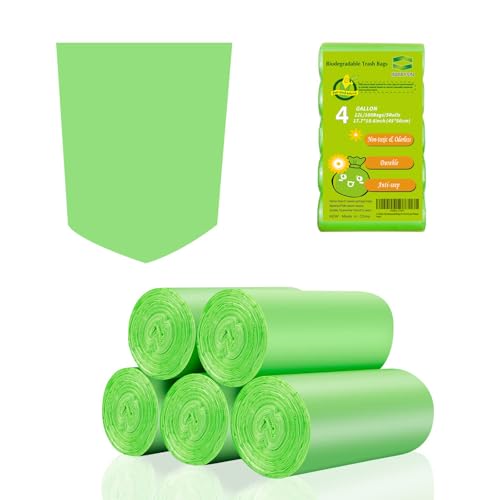 Biodegradable 4 Gallon Trash Bags - 100 Count Eco-Friendly Liners
