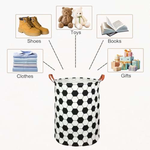 HUNRUNG Round Collapsible Fabric Storage Basket with Reinforced Handles