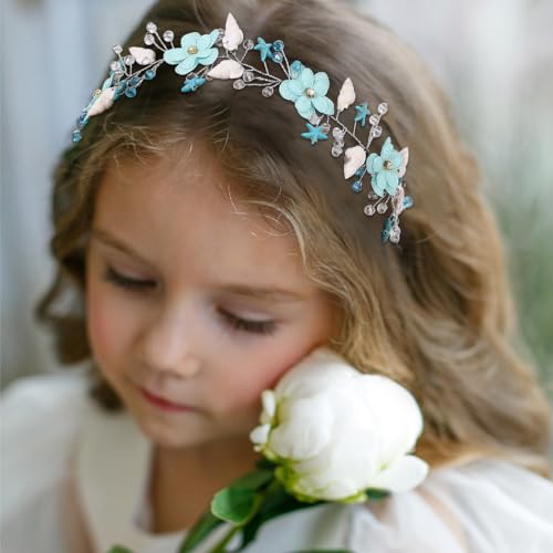 Campsis Blue Shell & Starfish Flower Girl Headband Bridal Hair Piece