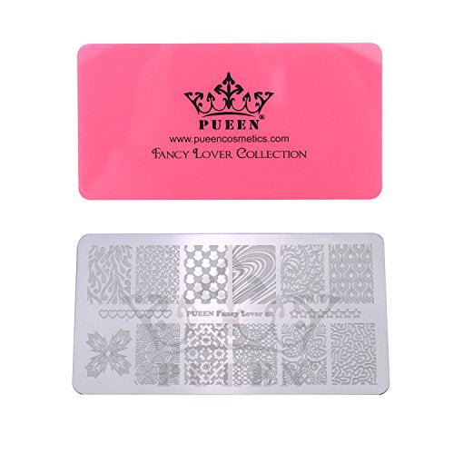 PUEEN Nail Art Stamping Plate - Fancy Lover 02 Stainless Steel Image Plate