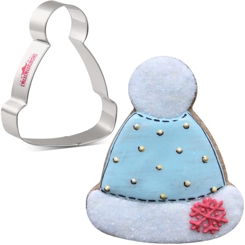 Christmas Winter Hat Cookie Cutter - 3 x 3.8 Inch Stainless Steel