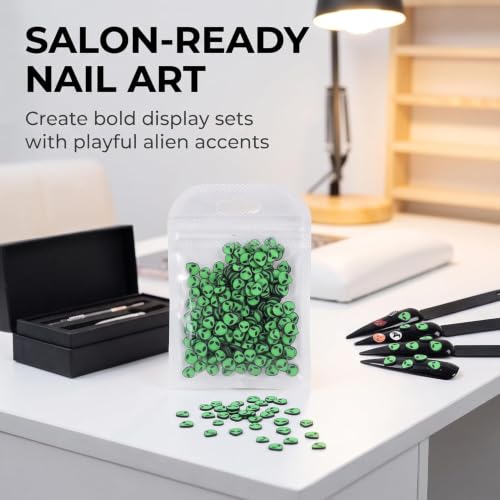 3D Green Alien Polymer Clay Nail Art Slices & Slime Charms