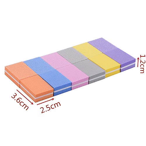 Yimart 20-Pack Double-Sided Mini Nail Buffer Blocks, Orange Sponge Files for Manicure