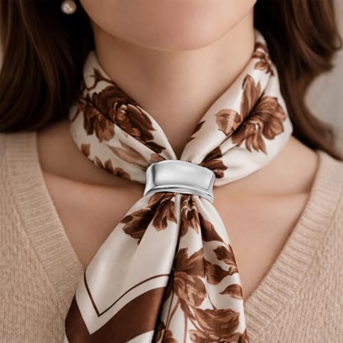 3 Pcs Minimalist Silk Scarf Clips - Gold, Silver, Rose Gold