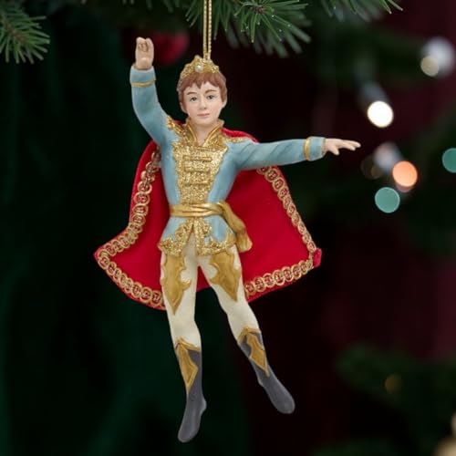 Nutcracker Prince Christmas Ornament - 6.5 Inch Resin & Fabric Mache Holiday Decor