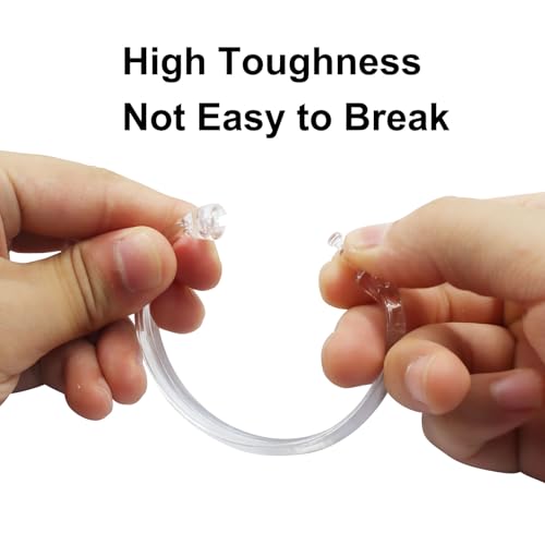 Hitefu 12 Pack Clear Plastic Shower Curtain Rings - O-Shaped Hooks