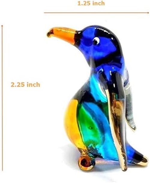 Handmade Mini Penguin Figures - 2.25" Blown Glass Art | Unique Ocean Animal Collectibles