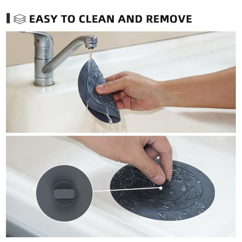 6-Inch Silicone Bathtub Drain Stopper - 2PCS Hair Catcher