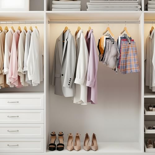 Snuvid Wooden Legging Organizer - 2 Pack Hanging Closet Hangers with 20 Clips