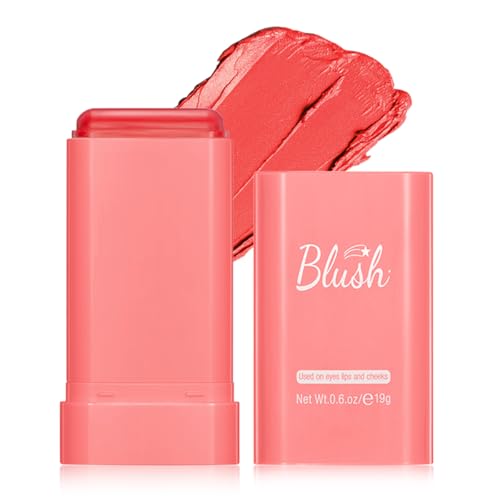 Tiejdhr 3-in-1 Cream Blush Stick - Waterproof Orange Lip, Cheek & Eye Tint