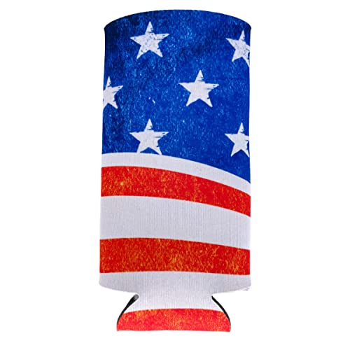 American Flag Vintage 24 oz. Can Coolie - Insulated Drink Sleeve