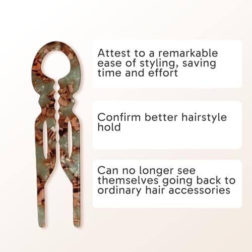 Hubaltuye 6Pcs Curved Hair Pins for Women - Anti-Slip Retro Hair Clips Set